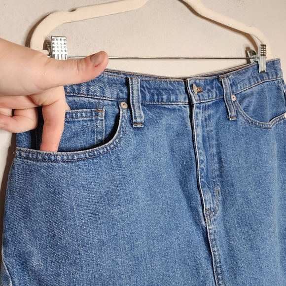 Madewell Denim A-Line Mini Skirt: Pieced Edition Women's Size 32 Size 14 - Picture 9 of 15